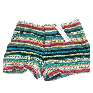 alice + olivia multi color woven shorts sz 2 nwt